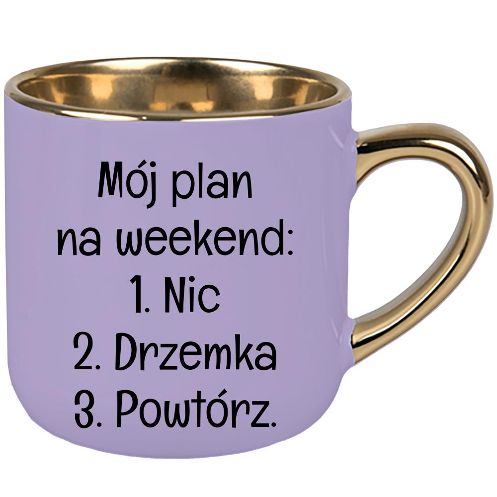 1. Nic 2. Drzemka 3. Powtórz kubek elegant duży kolor pastelowy fiolet