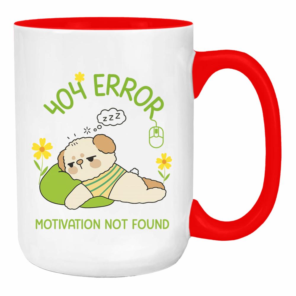 404 error, motivation not found duży kubek ucho kolor kolor red