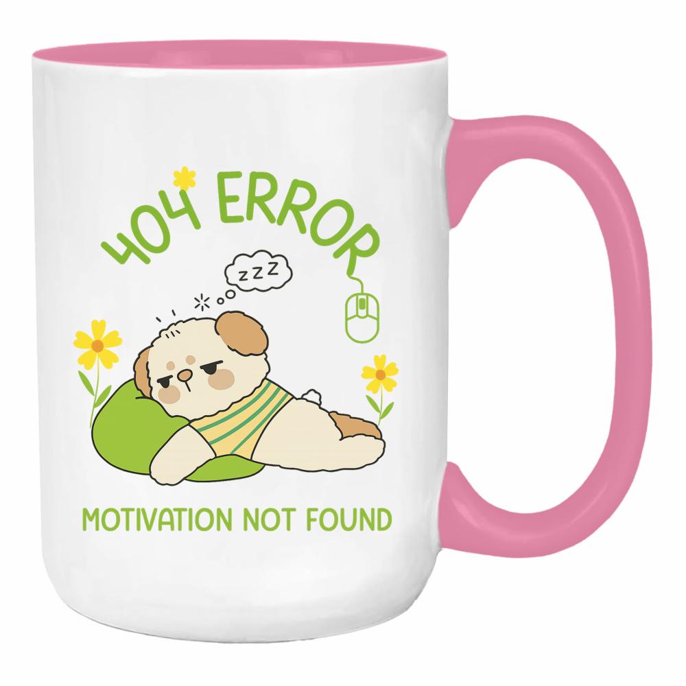 404 error, motivation not found duży kubek ucho kolor kolor różowy