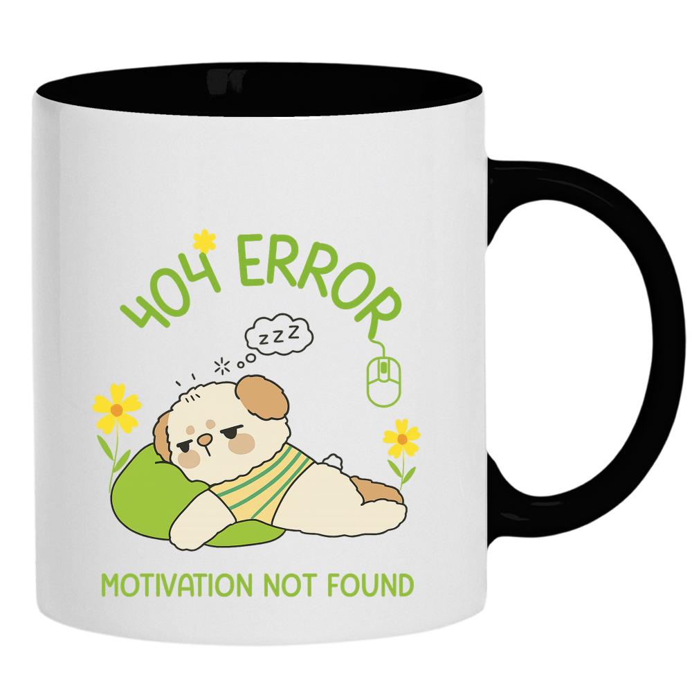 404 error, motivation not found kubek ucho kolor kolor czarnyy
