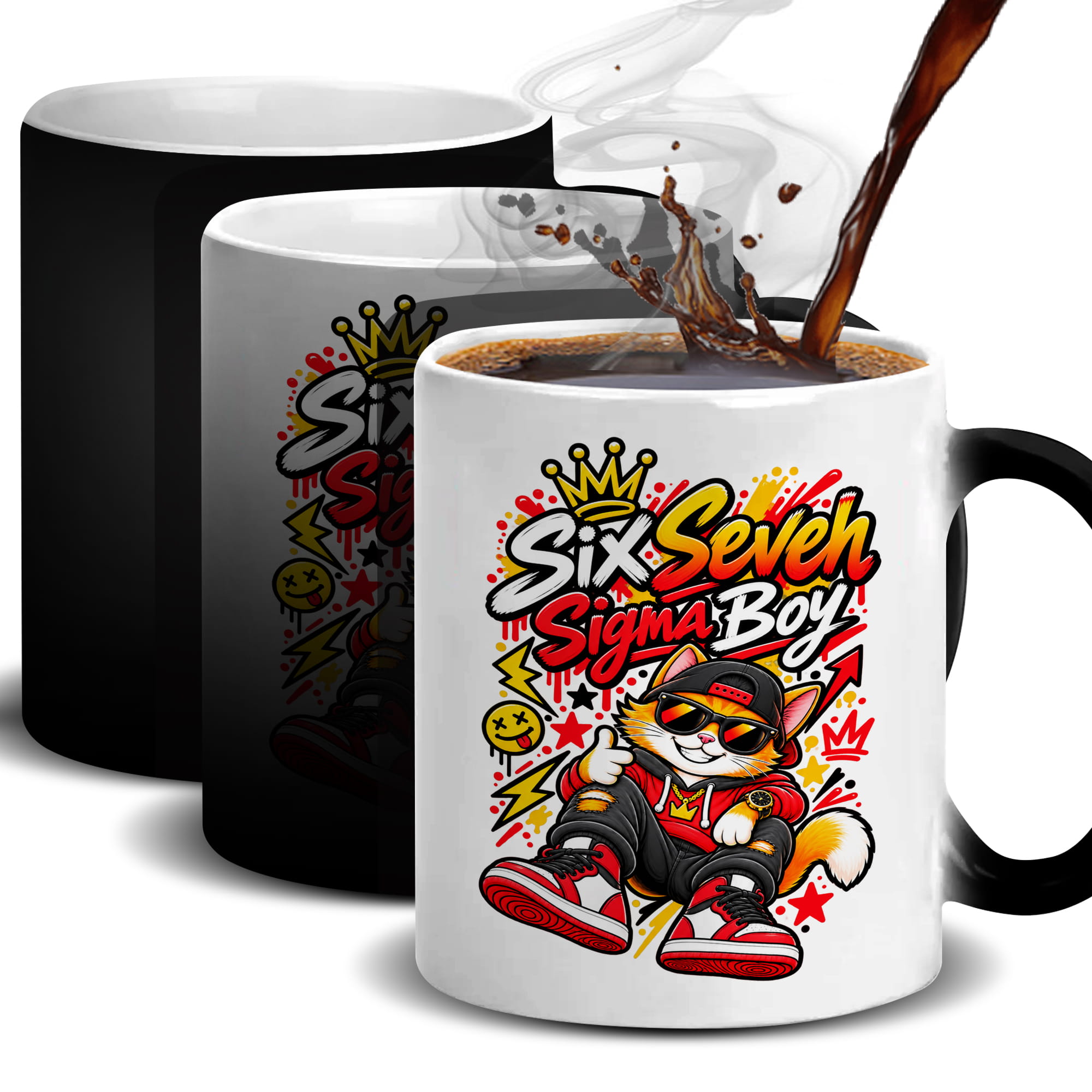 67 Sigma Boy kubek magiczny kolor czarny