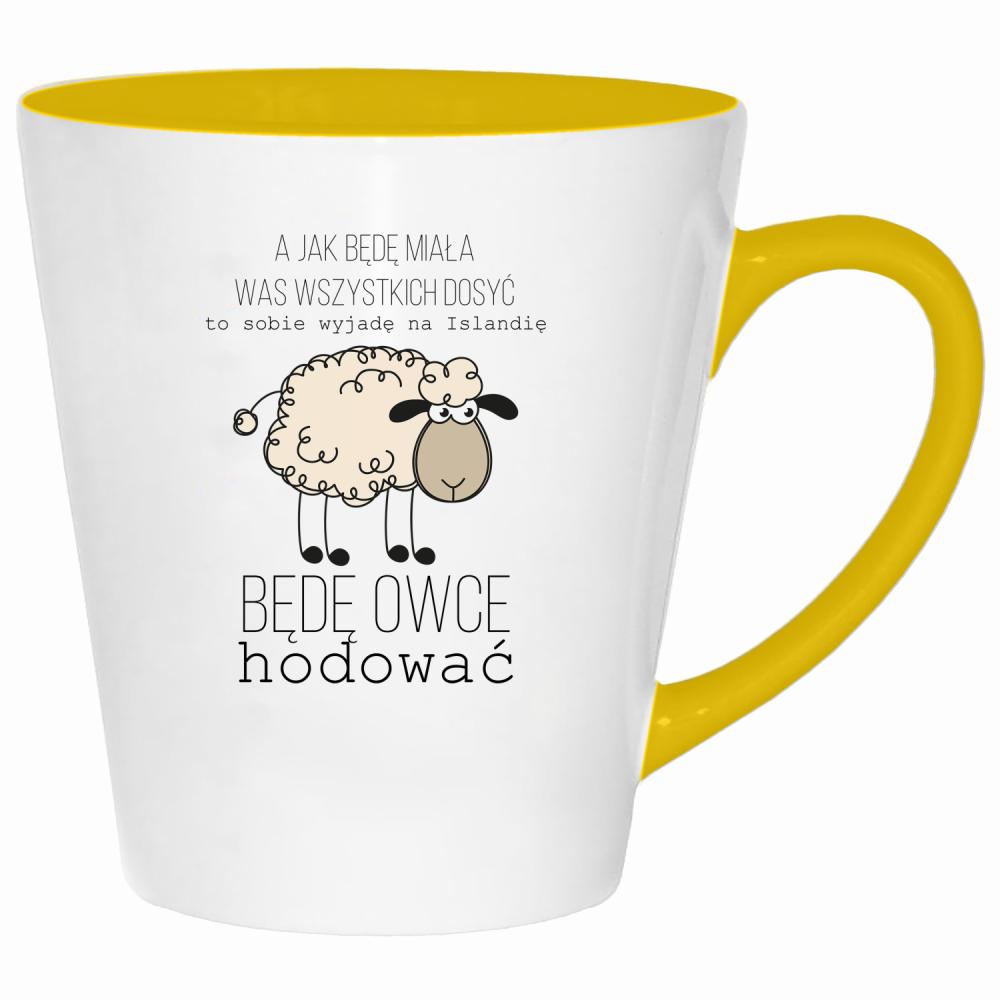 A jak będę miała was wszystkich dość kubek latte kolor żółtyy