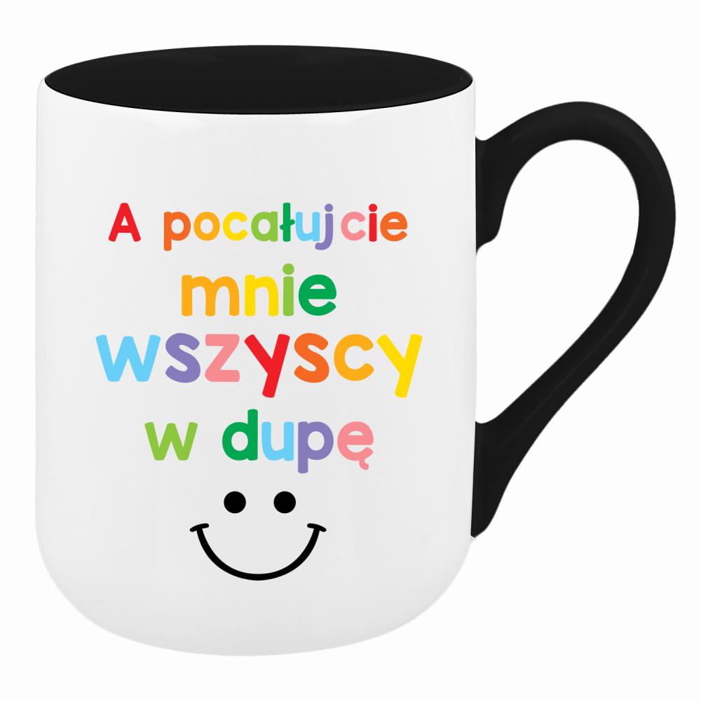A pocałujcie mnie wszyscy w dupę kubek coffee kolor czarny