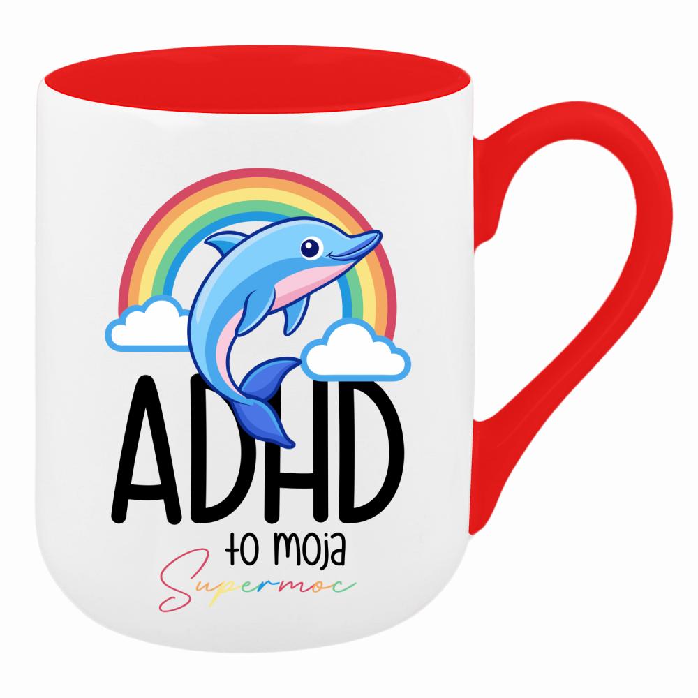 ADHD to moja supermoc kubek coffee kolor czerwony latte