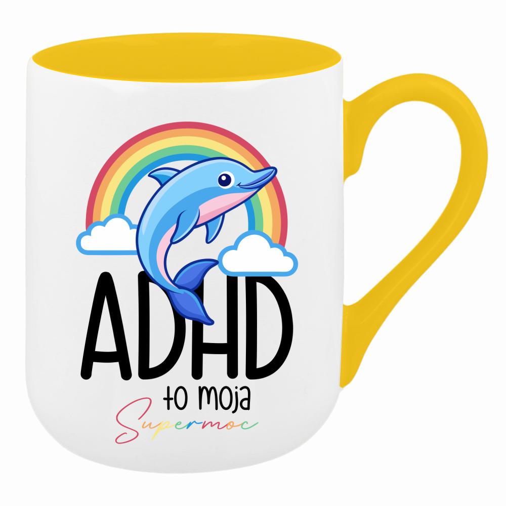 ADHD to moja supermoc kubek coffee kolor żółty