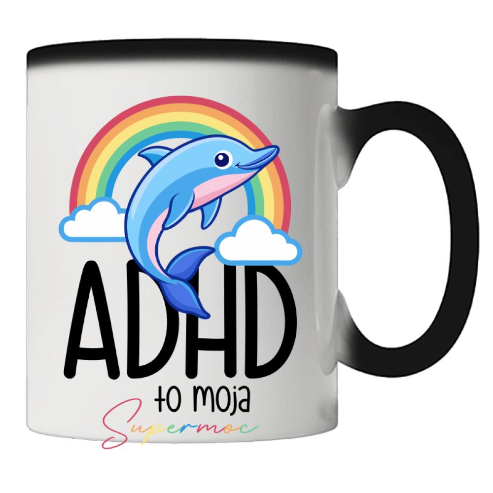 ADHD to moja supermoc kubek magiczny kolor czerwony latte