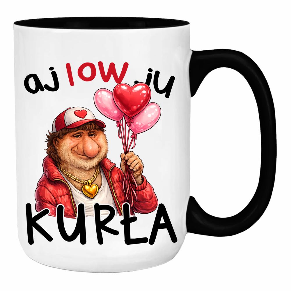 AJ LOW JU KURŁA duży kubek ucho kolor kolor czerwony latte