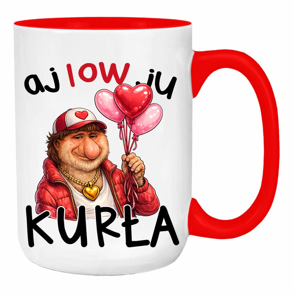 AJ LOW JU KURŁA duży kubek ucho kolor kolor red