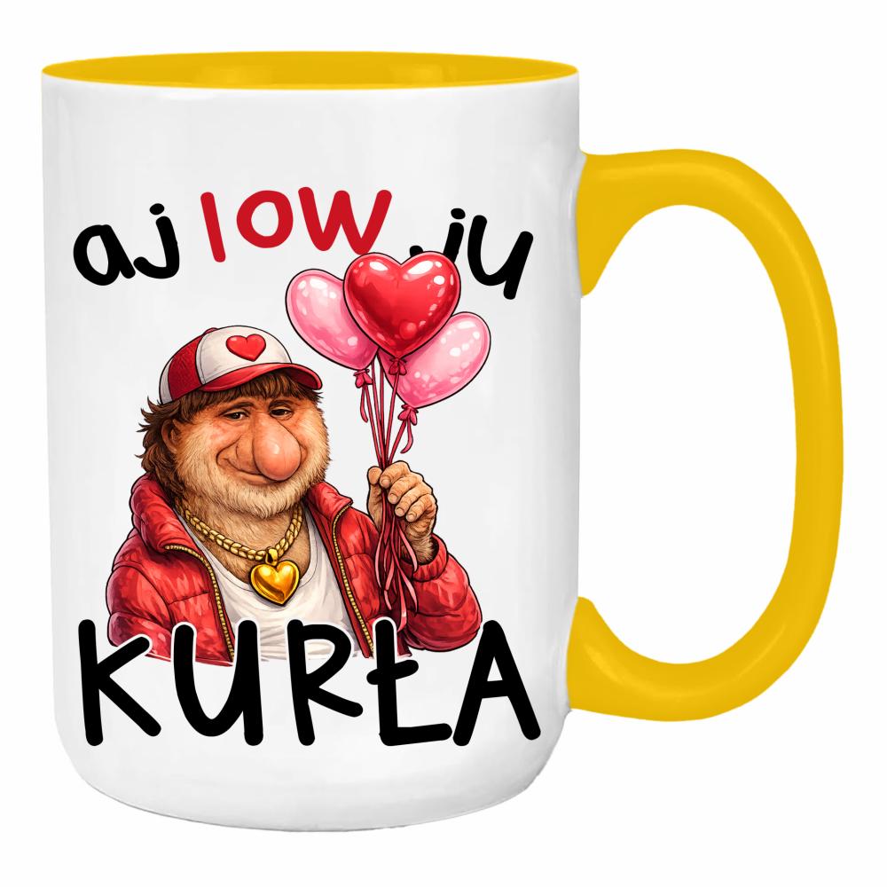 AJ LOW JU KURŁA duży kubek ucho kolor kolor żółty