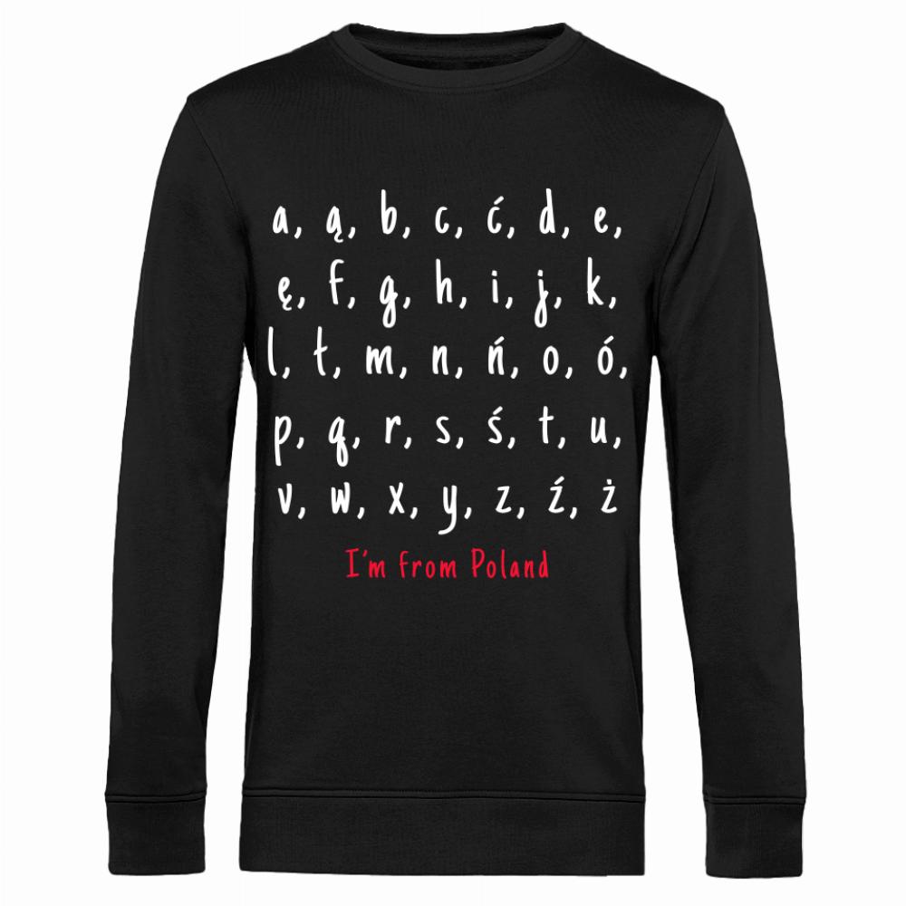 Alfabet I'm from Poland bluza męska bez kaptura