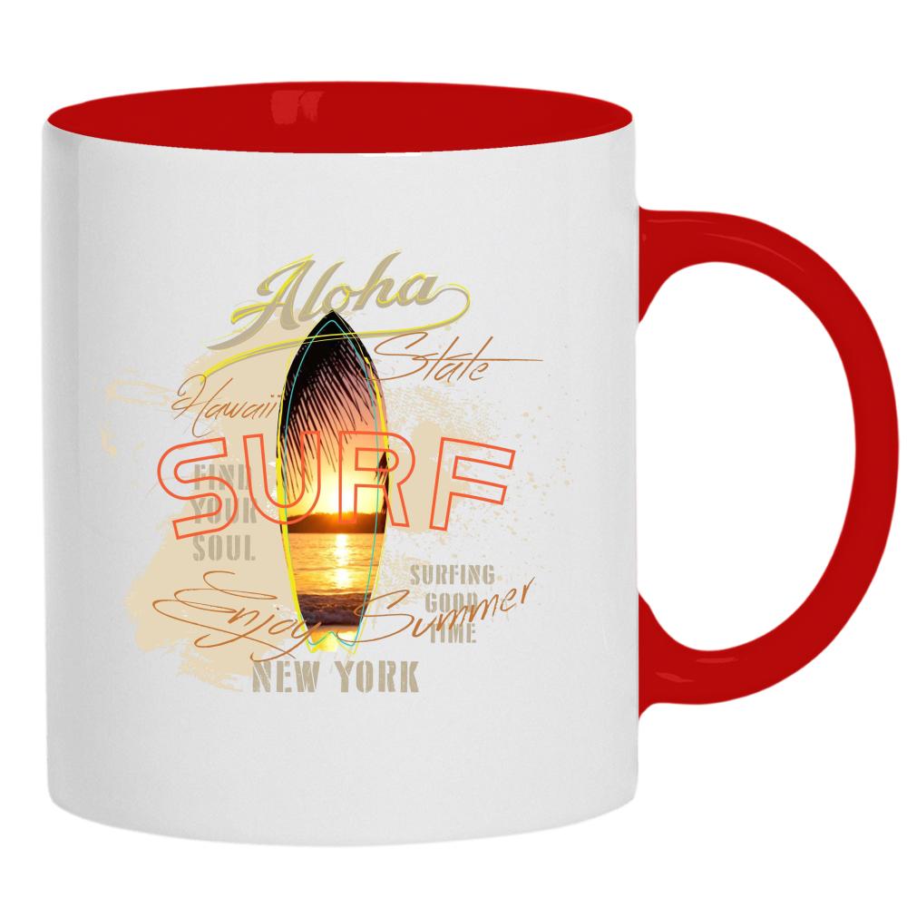 ALOHA SURF NEW YORK kubek ucho kolor kolor czerwony