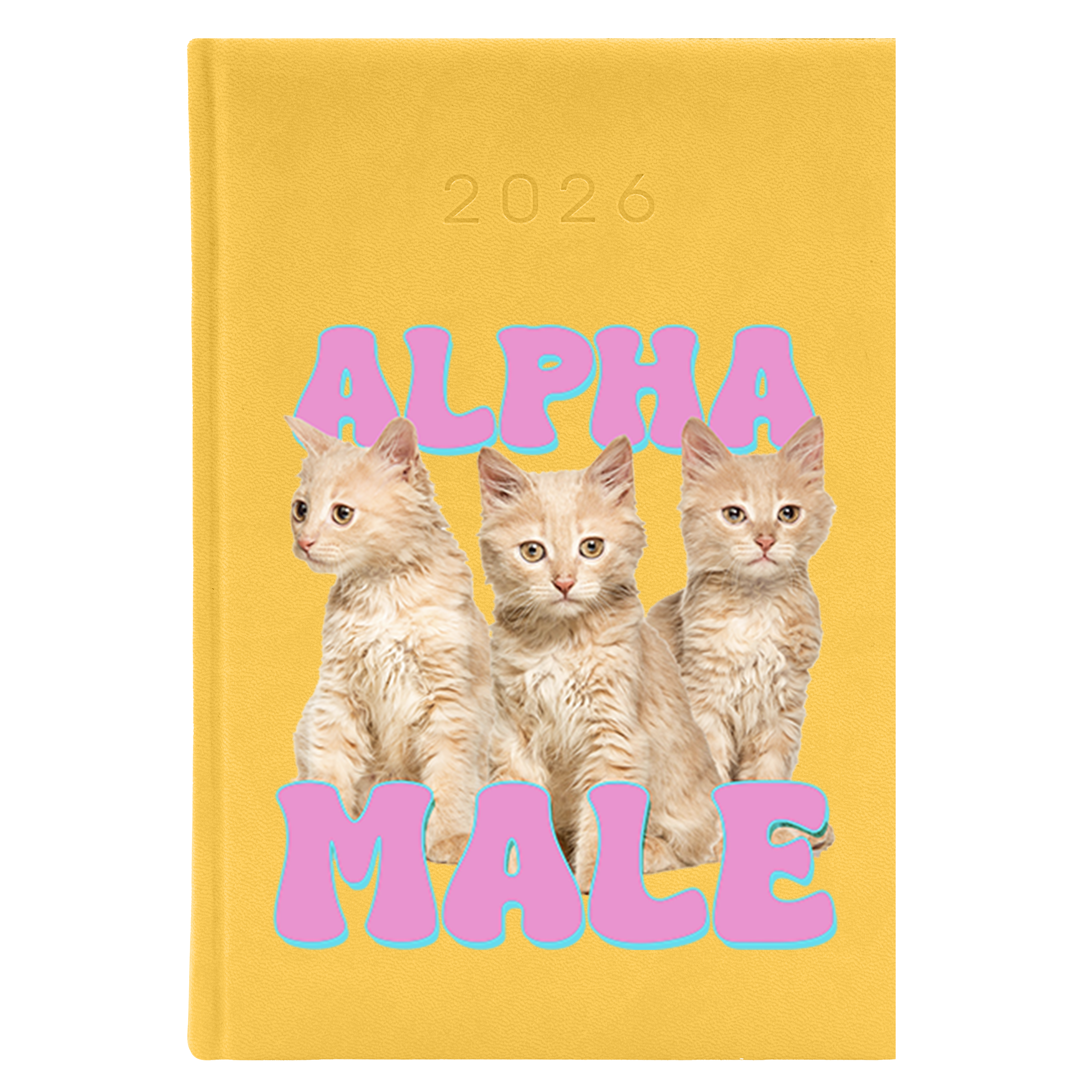 Alpha Male kalendarz książkowy a5 2026 kolor żółty kalendarz