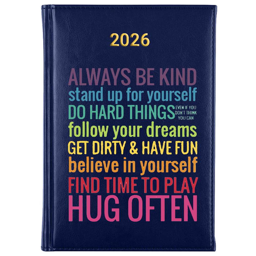 Always be kind kalendarz książkowy a5 2026 kolor granatowy