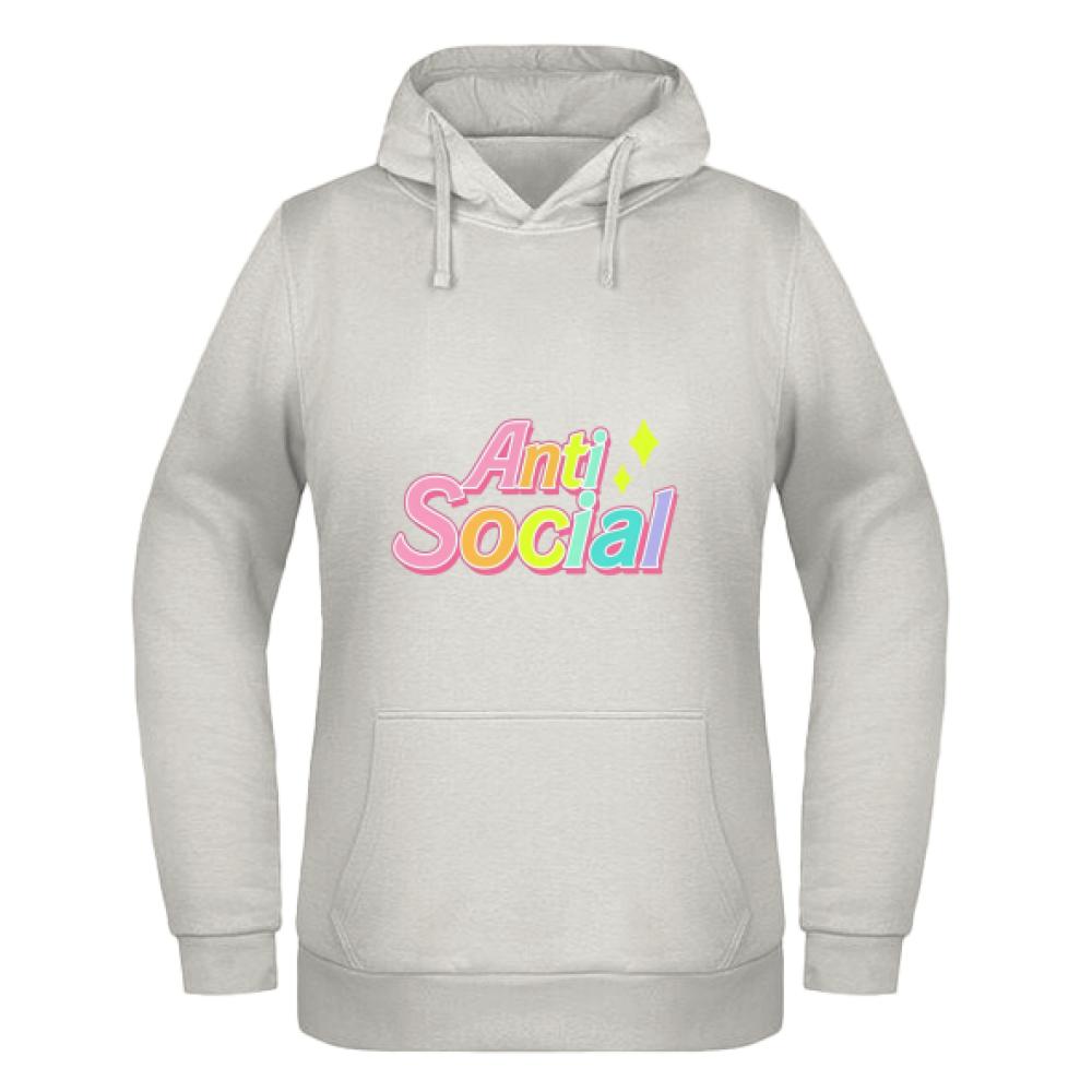 Anti Social bluza damska z kapturem kolor vanilla milkshake