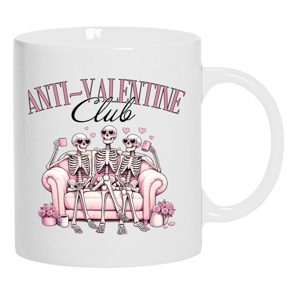 Anti Valentine Club kubek ucho kolor kolor biały