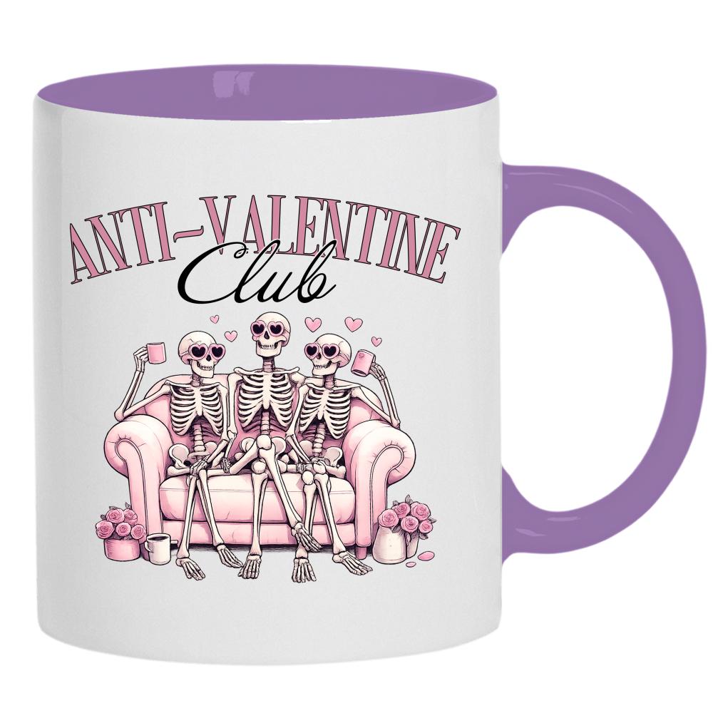 Anti Valentine Club kubek ucho kolor kolor jasnofioletowy