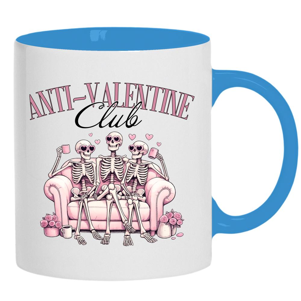 Anti Valentine Club kubek ucho kolor kolor jasnoniebieski