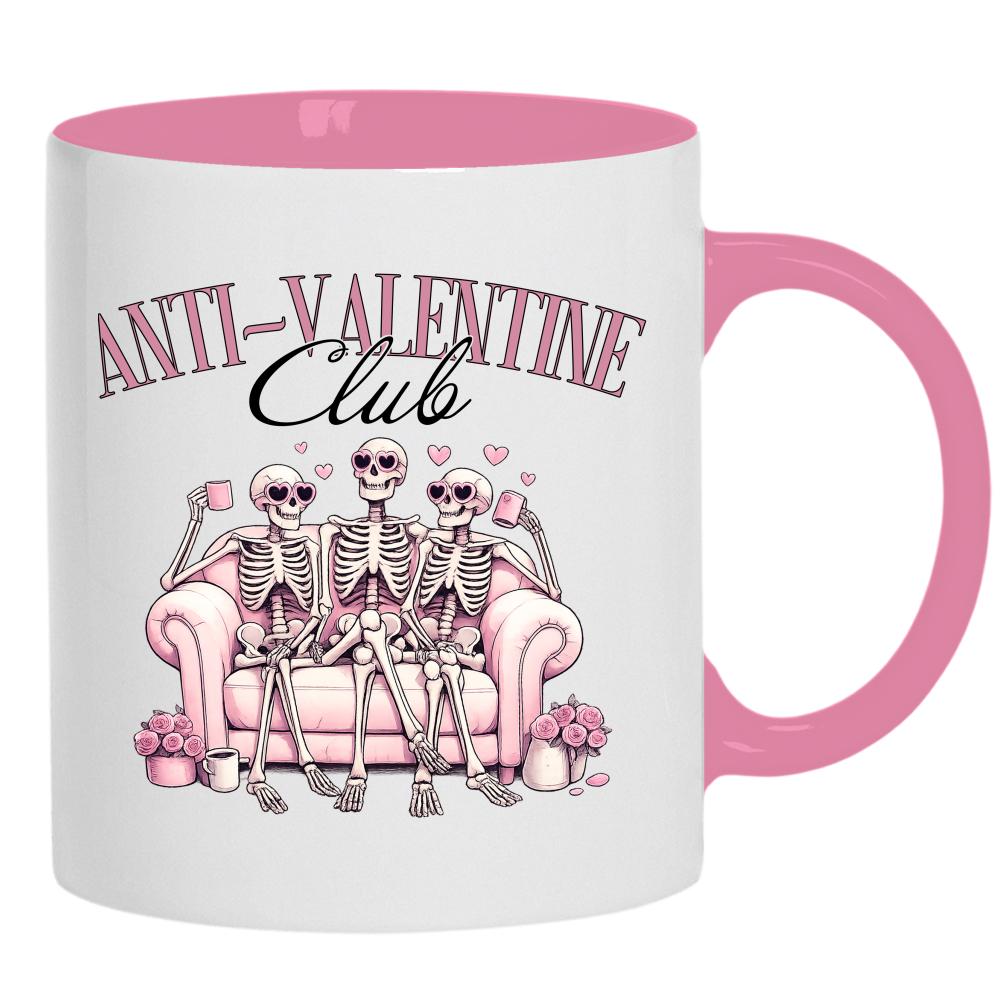 Anti Valentine Club kubek ucho kolor kolor różowy