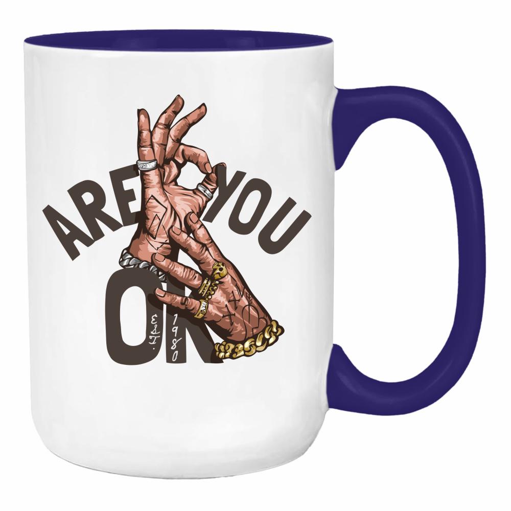 Are you ok? duży kubek ucho kolor kolor navy