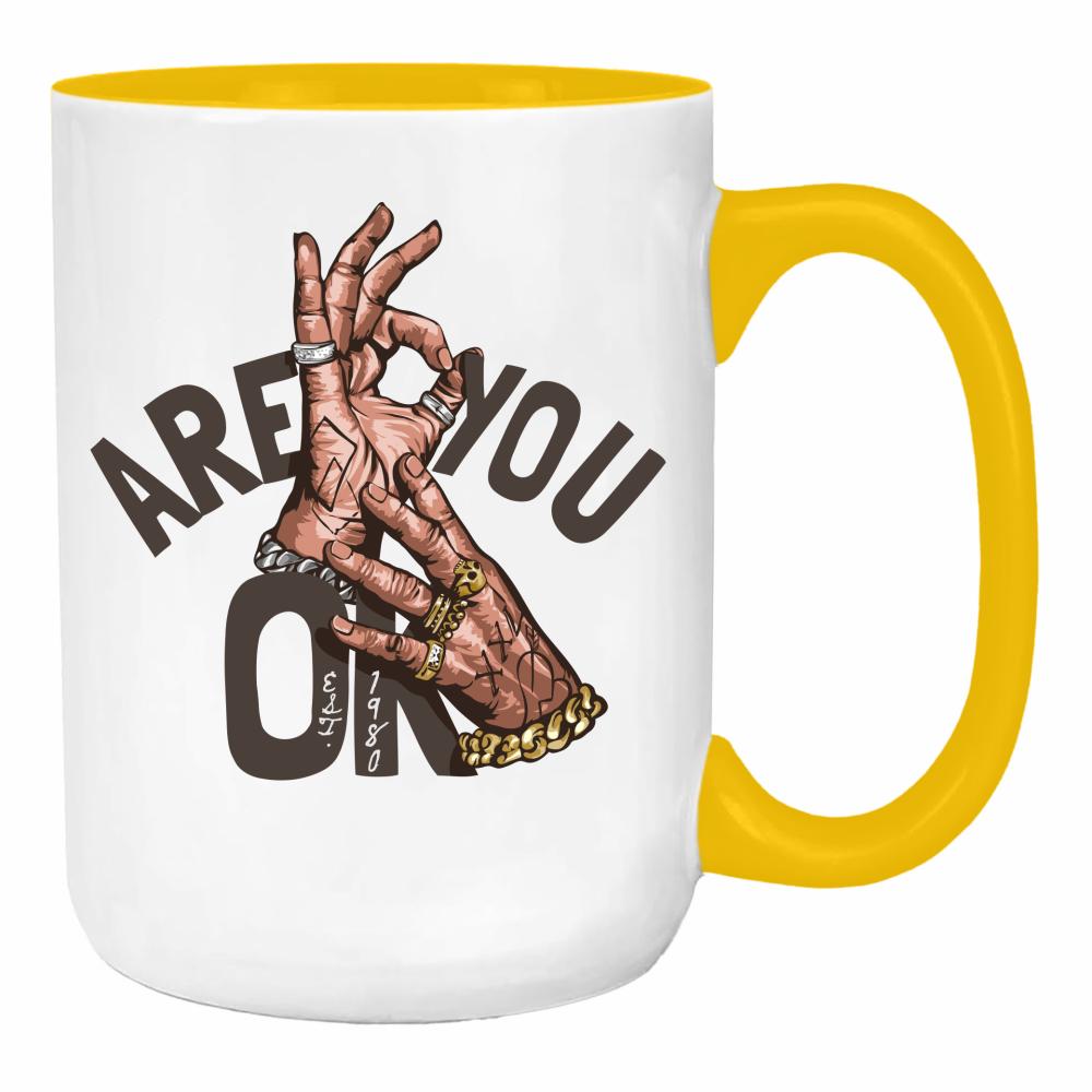 Are you ok? duży kubek ucho kolor kolor żółty