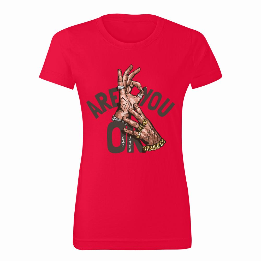 Are you ok? koszulka damska kolor czerwony