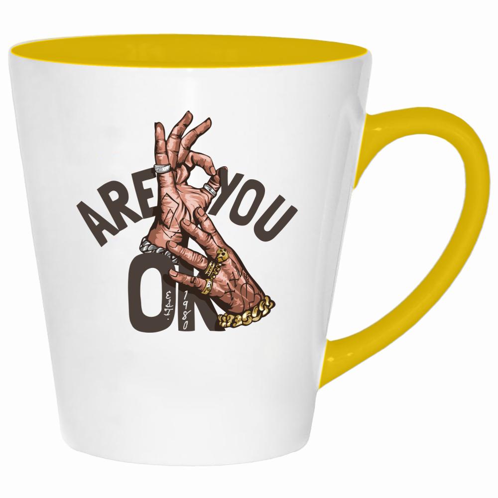 Are you ok? kubek latte kolor żółtyy