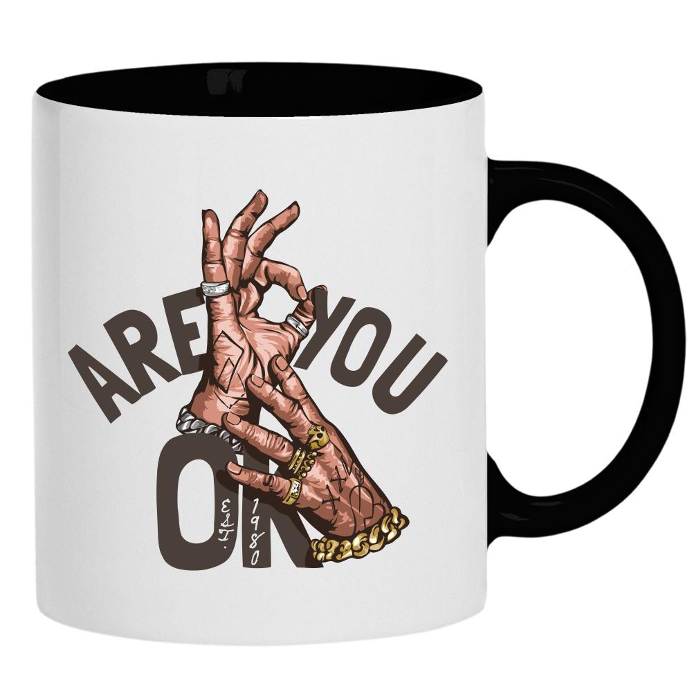 Are you ok? kubek ucho kolor kolor czarnyy