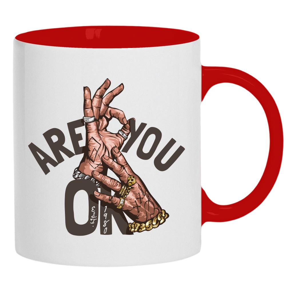 Are you ok? kubek ucho kolor kolor limonka