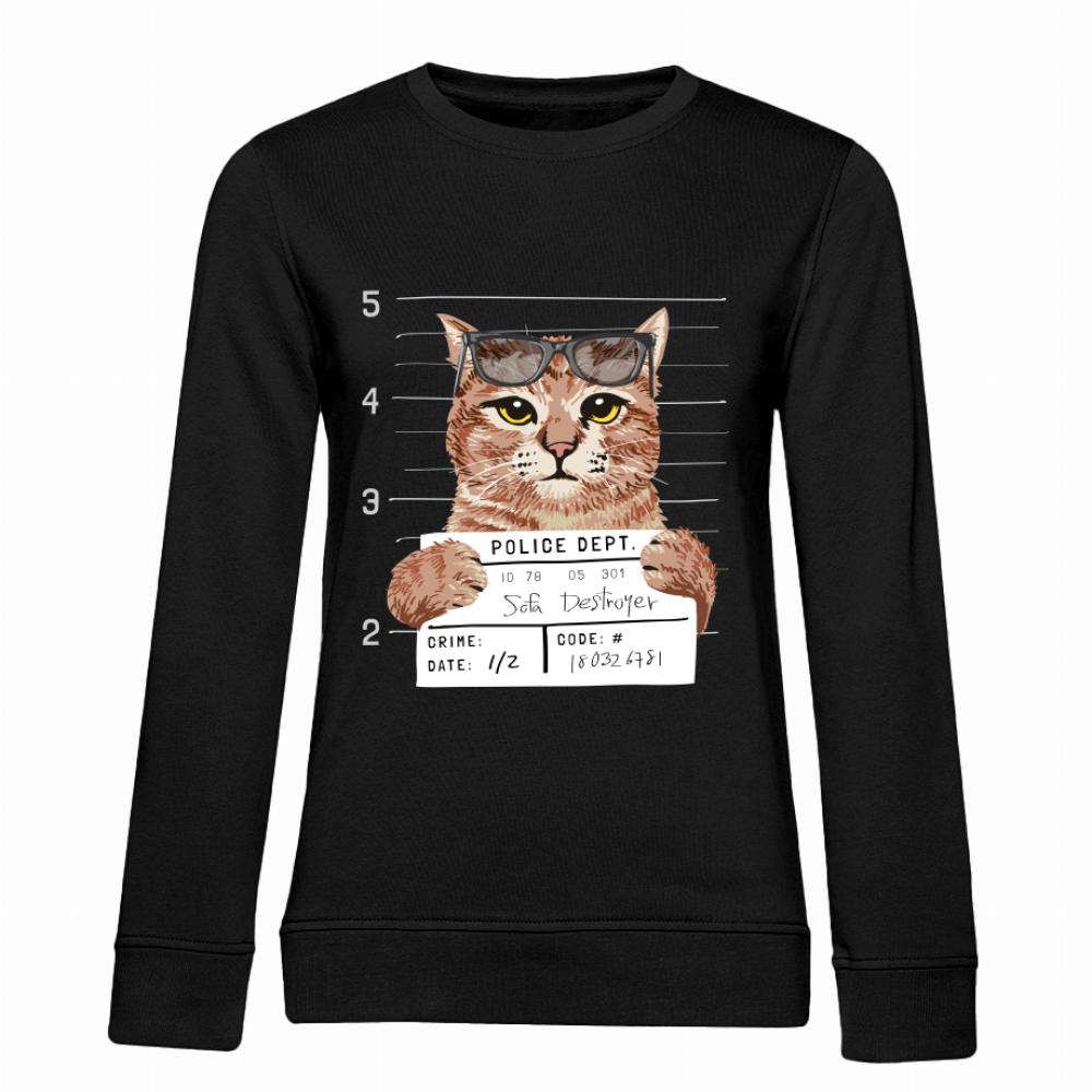 Arrested Cat bluza damska bez kaptura