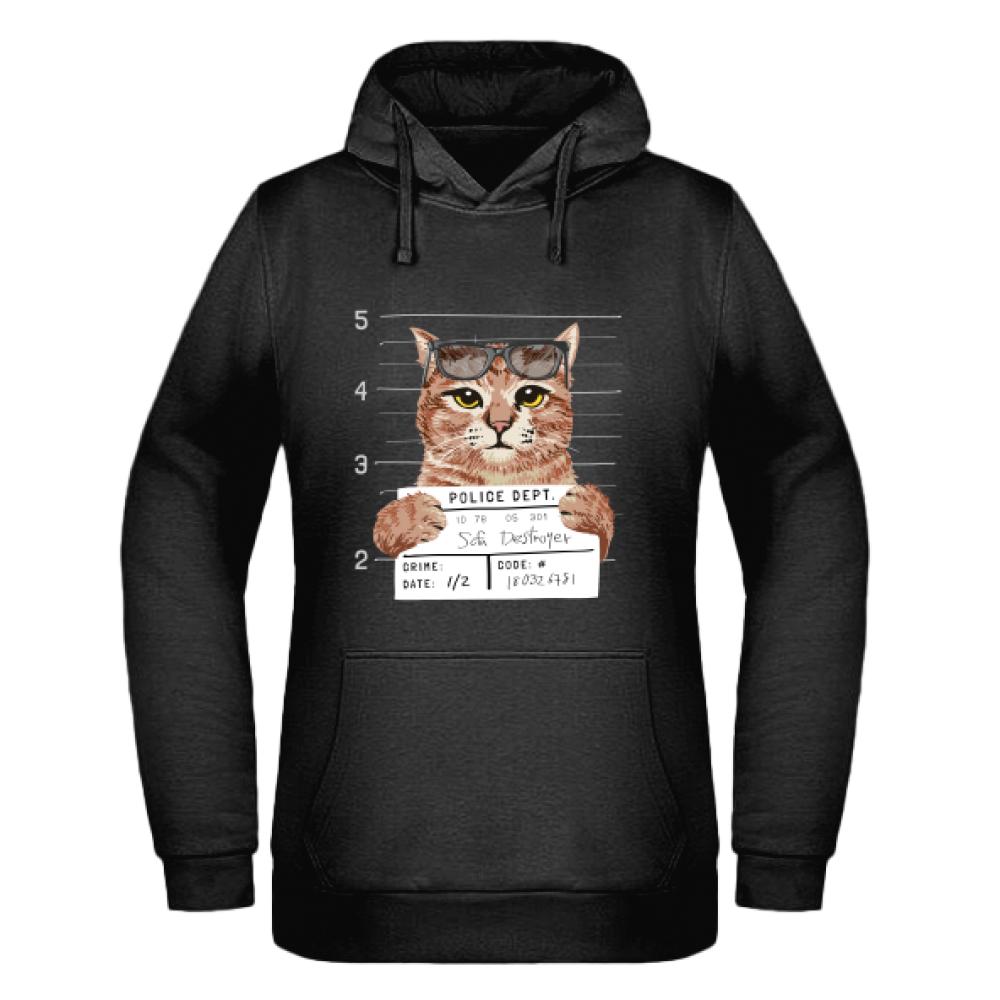 Arrested Cat bluza damska z kapturem