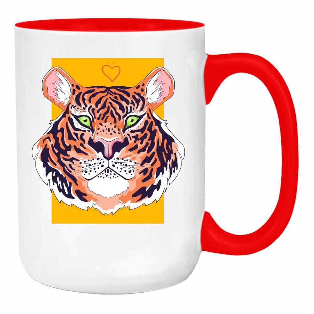 Asia Tiger duży kubek ucho kolor kolor red