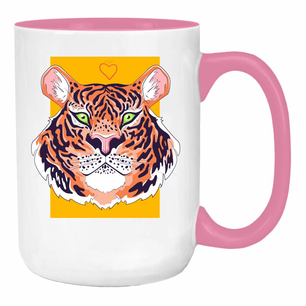 Asia Tiger duży kubek ucho kolor kolor różowy