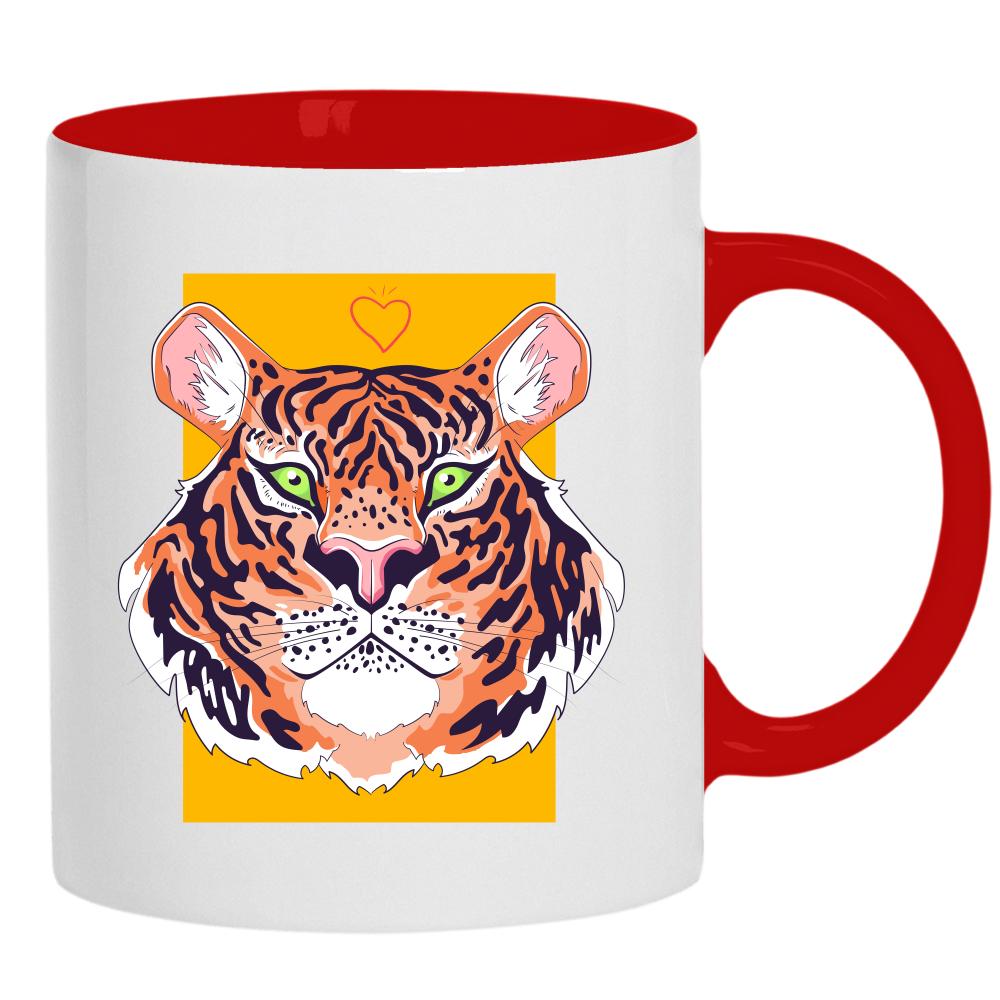 Asia Tiger kubek ucho kolor kolor czerwony latte