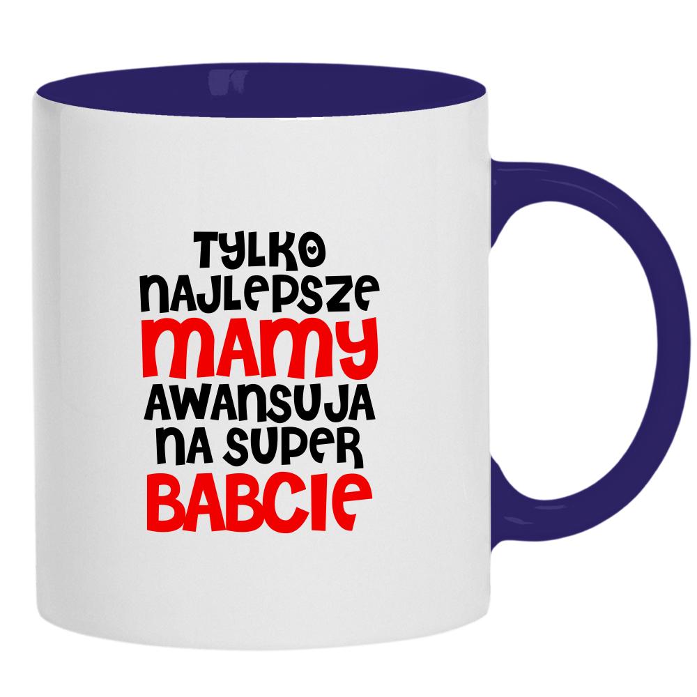 Awans na Super Babcie kubek ucho kolor kolor navy