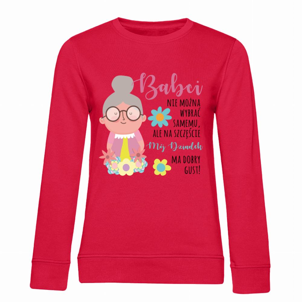 Babci nie można wybrać samemu bluza damska bez kaptura kolor czerwony