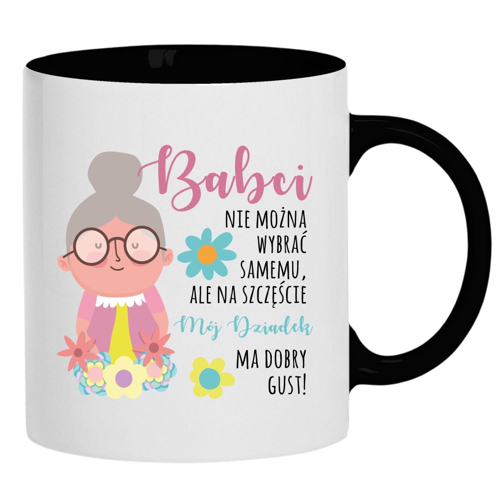 Babci nie można wybrać samemu kubek ucho kolor kolor czarnyy