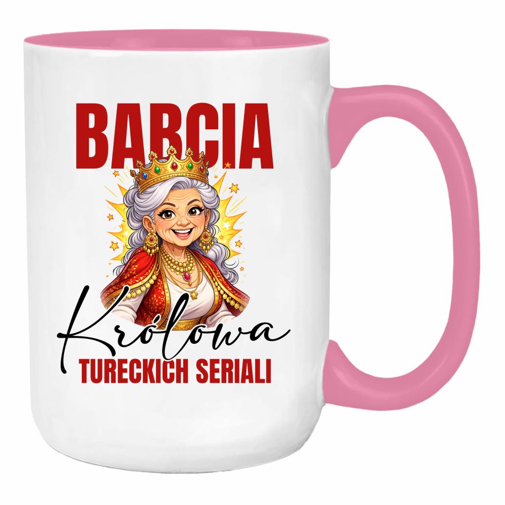 Babcia – Królowa Tureckich Seriali duży kubek ucho kolor kolor różowy