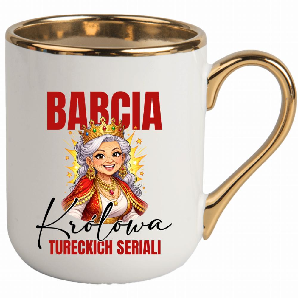 Babcia – Królowa Tureckich Seriali kubek elegant biały kolor zielony