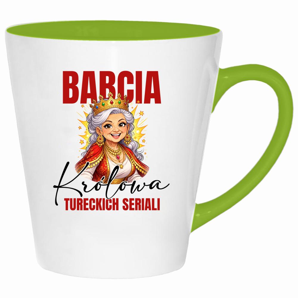 Babcia – Królowa Tureckich Seriali kubek latte kolor limonka