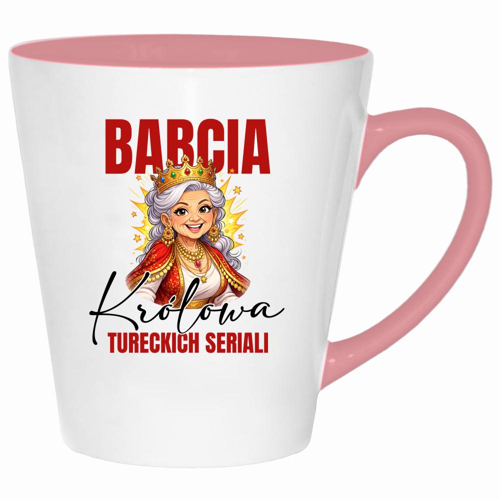Babcia – Królowa Tureckich Seriali kubek latte kolor pink
