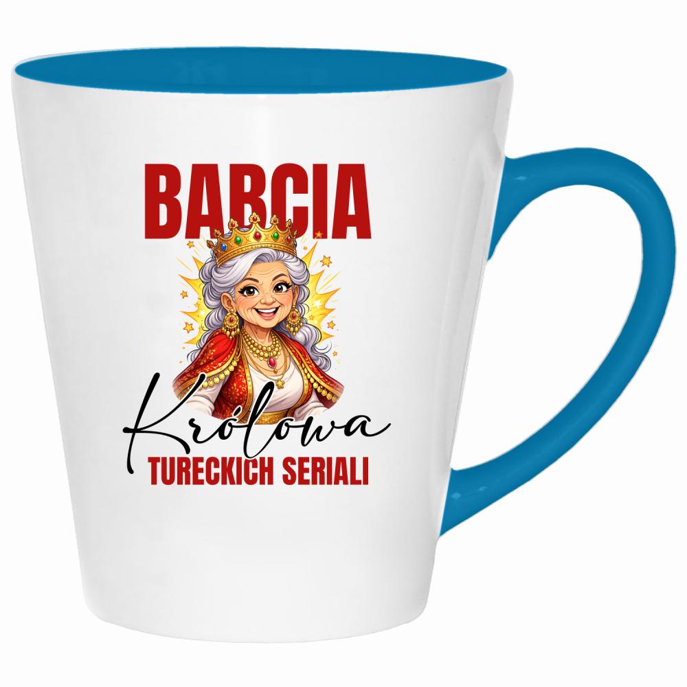 Babcia – Królowa Tureckich Seriali kubek latte kolor turkus