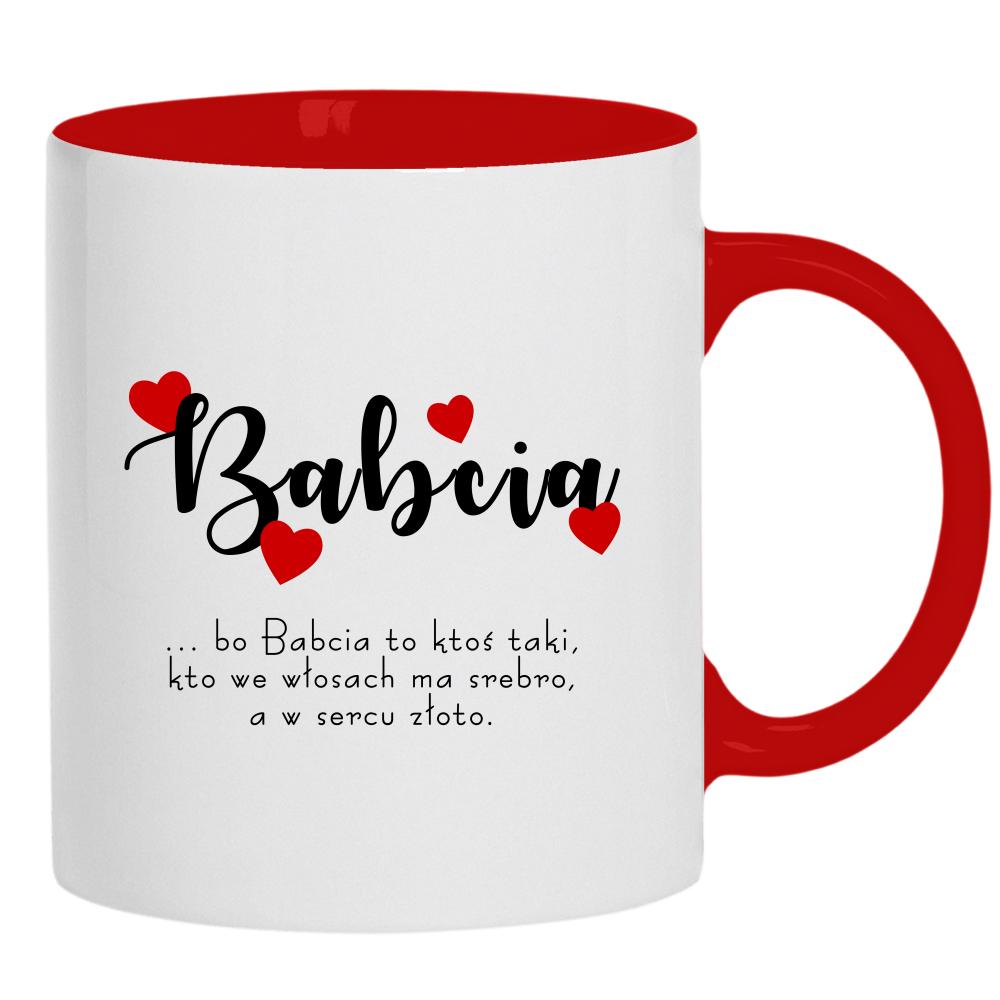 Babcia Love kubek ucho kolor kolor czerwony