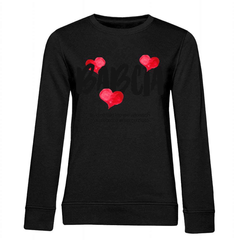 Babcia ma w sercu złoto bluza damska bez kaptura kolor różowy