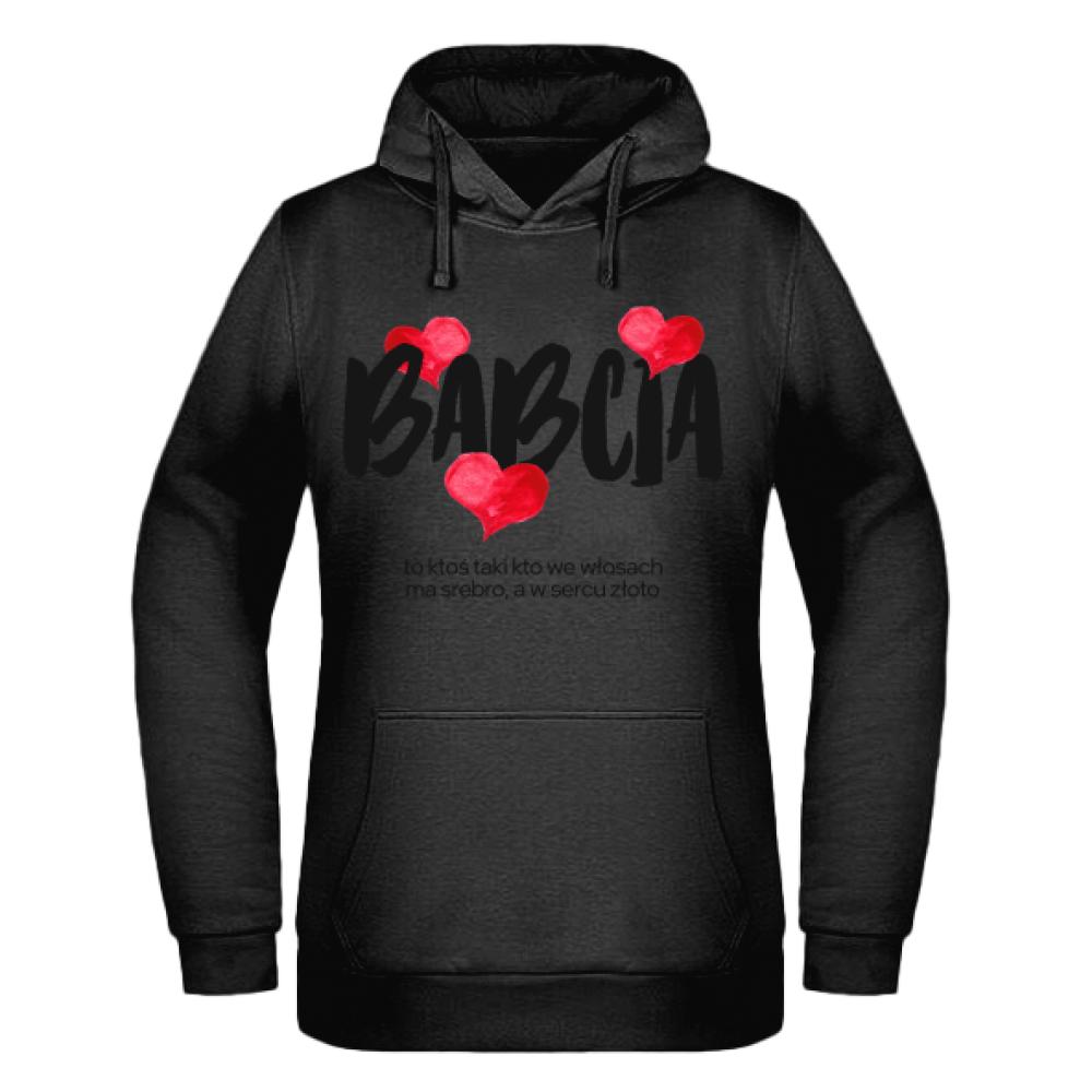 Babcia ma w sercu złoto bluza damska z kapturem kolor różowy