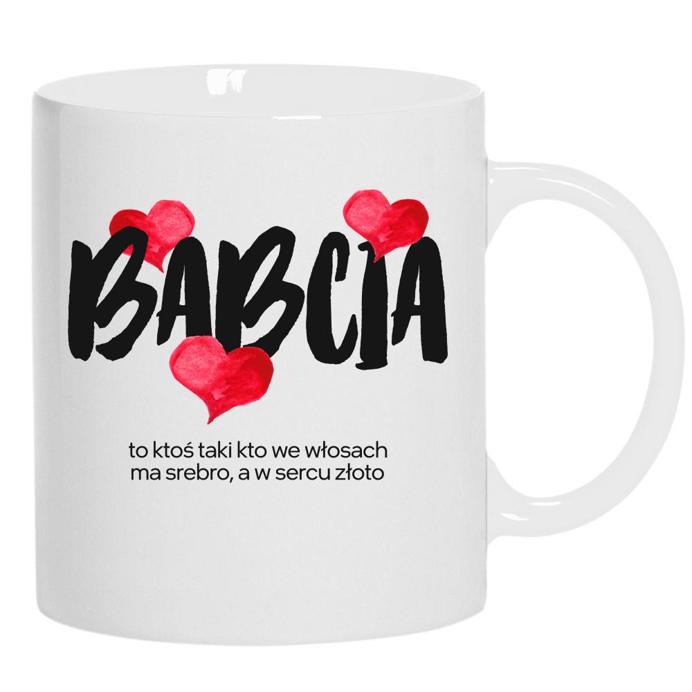 Babcia ma w sercu złoto kubek ucho kolor kolor biały