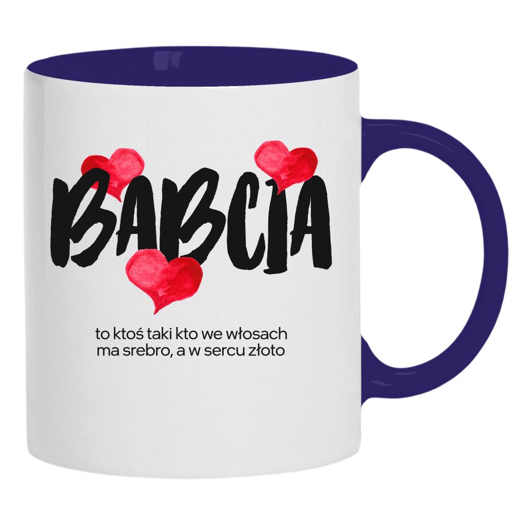 Babcia ma w sercu złoto kubek ucho kolor kolor navy