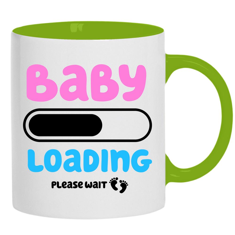 Baby Loading... Please Wait kubek ucho kolor kolor zielony