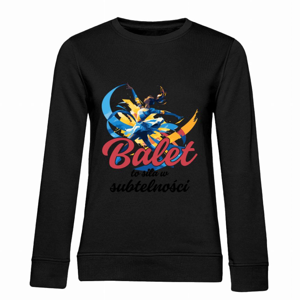 Balet to siła w subtelności bluza damska bez kaptura kolor zielony