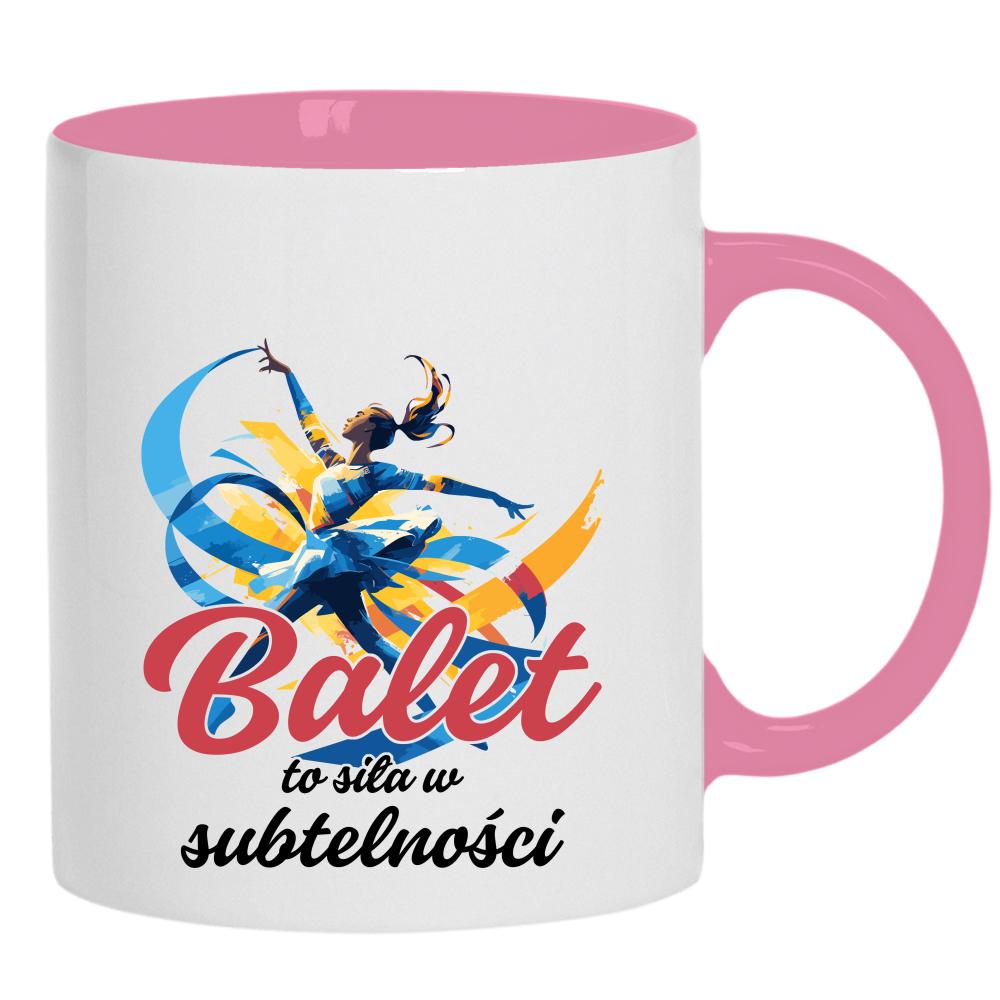 Balet to siła w subtelności kubek ucho kolor kolor różowy