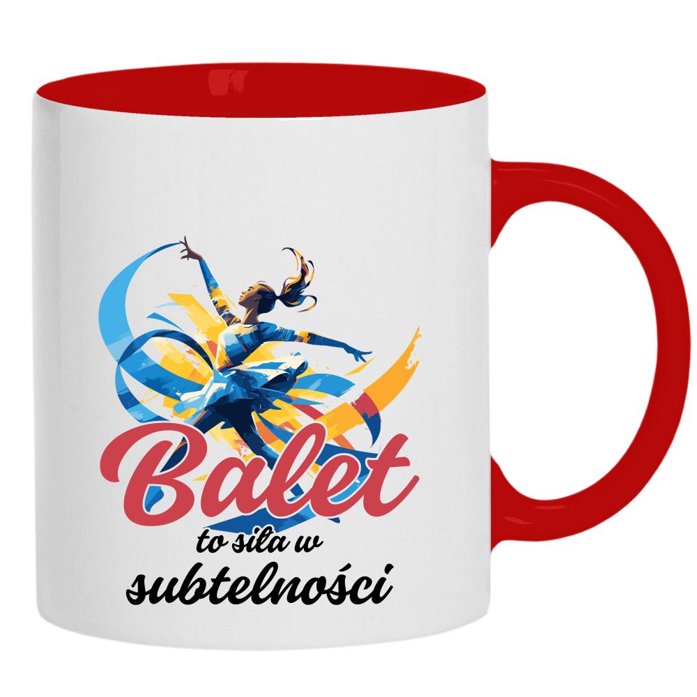 Balet to siła w subtelności kubek ucho kolor kolor żółtyy